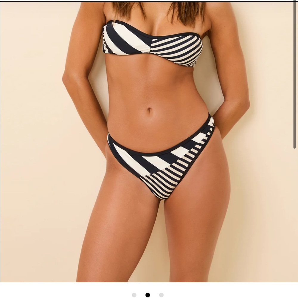 Solid and Striped Tati bottom - black and beige size small BNWT